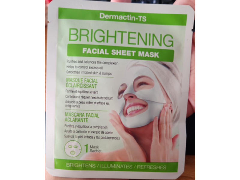 Dermactin-TS Brightening Facial Sheet Mask, 1 Count