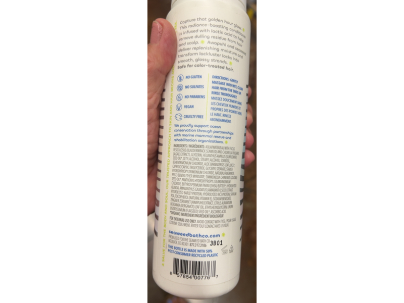 Seaweed Bath Co. Gloss Conditioner, Sea Salt Bergamot, 12 fl oz/354 mL