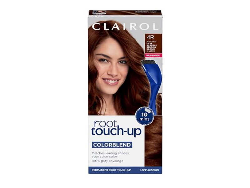 Clairol Permanent Cream Root Touch-Up, 4R Dark Auburn/Reddish Brown, 1 Application