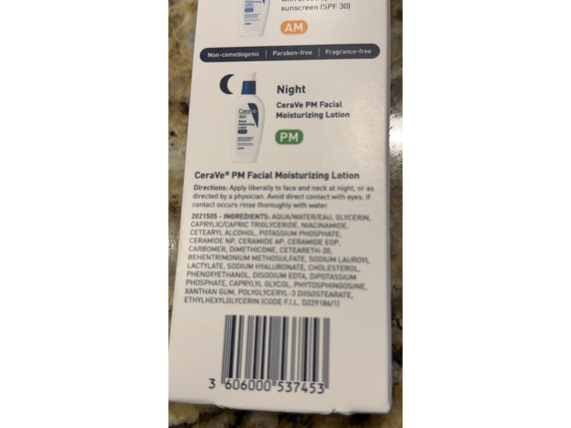 CeraVe PM Facial Moisturizing Lotion, 3 fl oz/89 mL