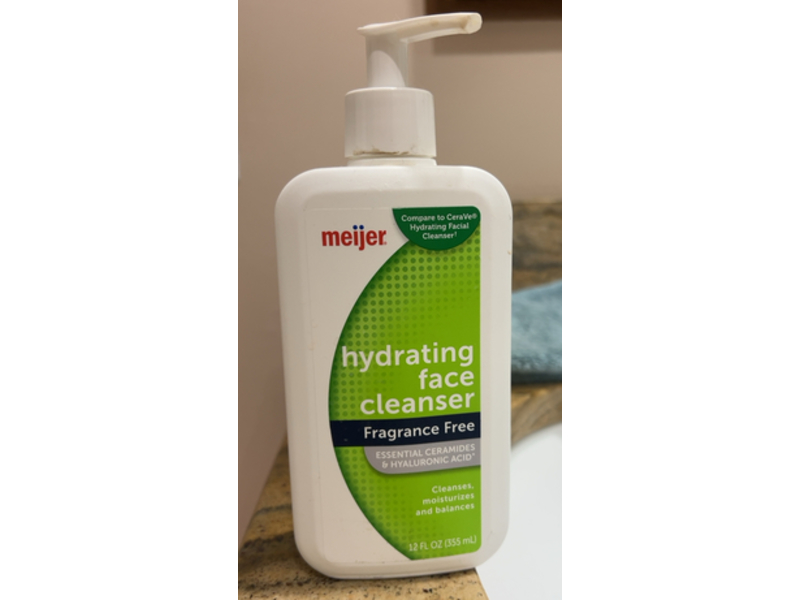 Meijer Hydrating Face Cleanser, Ceramides & Hyaluronic Acid, 12 fl oz/355 mL