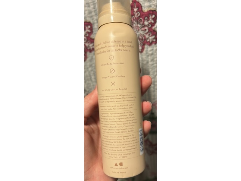 Athena Club Full Body Deo Dry Spray, Golden Vanilla, 4 oz/115 g