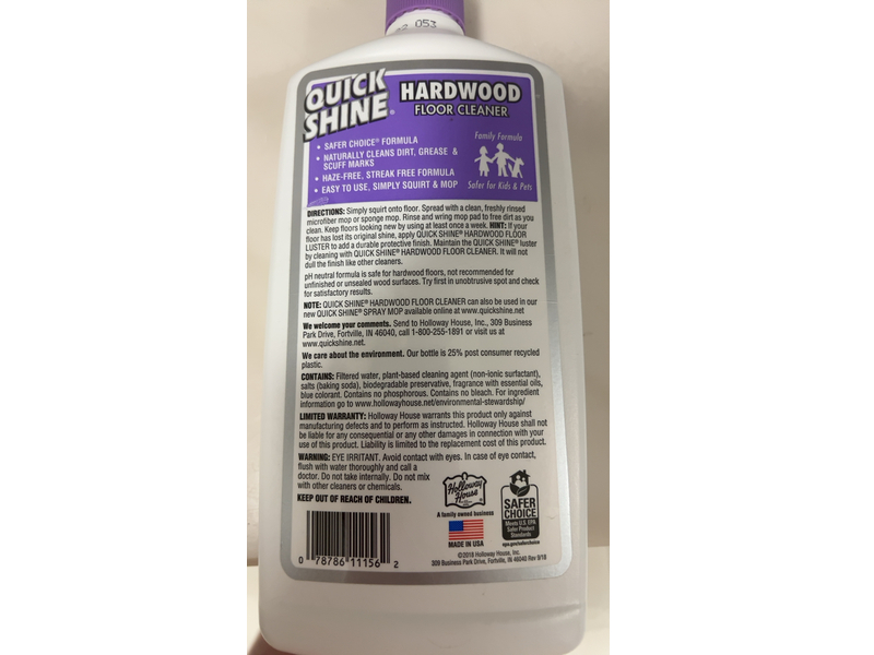 Quick Shine Hardwood Floor Cleaner, 27 fl oz/800 mL