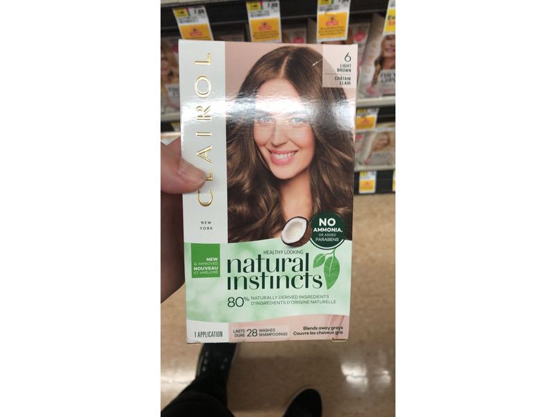 Clairol Natural Instincts Hair Color, 6 Light Brown, 1 Application.