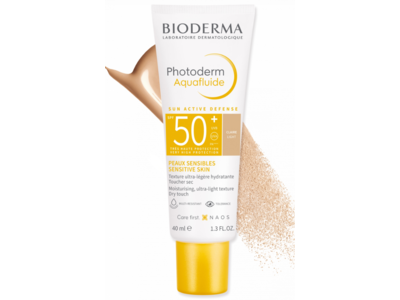 Bioderma Photoderm Aquafluide Sunscreen, SPF50+ PA+++, Light, 1.3 fl oz/40 mL