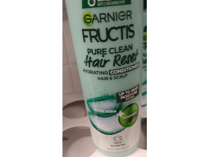 Garnier Fructis Pure Clean Hair Reset Hydrating Conditioner, Aloe Vera + Vitamin E, 12 fl oz/355 mL