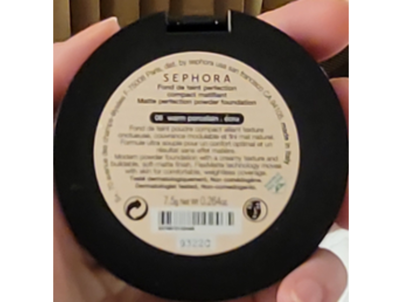 Sephora Matte Perfection Powder Foundation, 06 Warm Porcelain, 0.264 oz/7.5 g