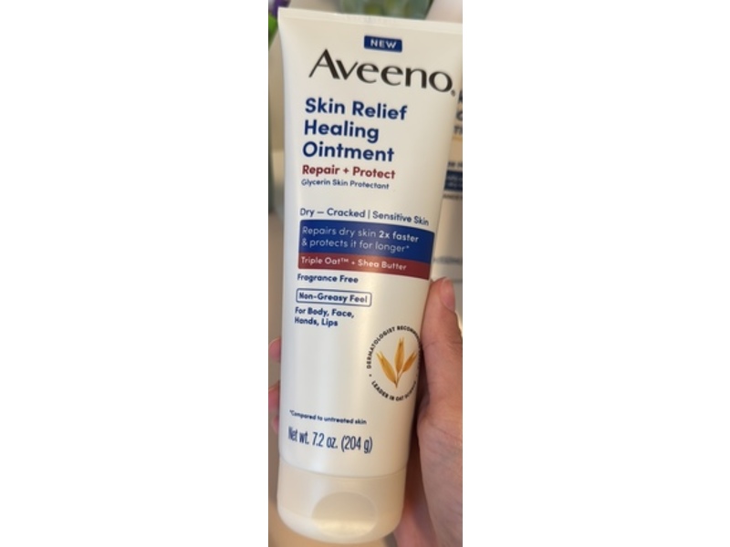 Aveeno Skin Relief Healing Ointment, Triple Oat + Shea Butter, 7.2 oz/204 g