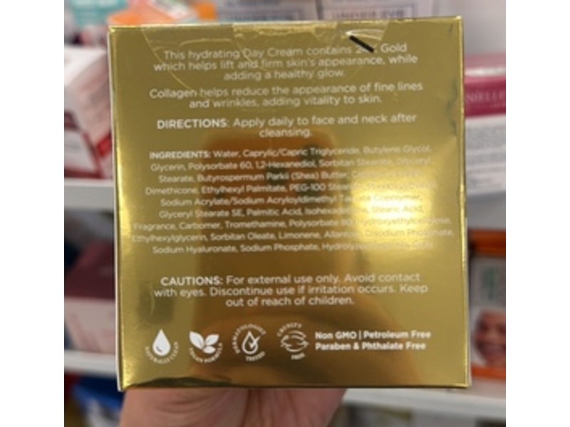 Clear Beauty 24K Gold & Collagen Firming Day Cream, 1.69 fl oz/50 mL