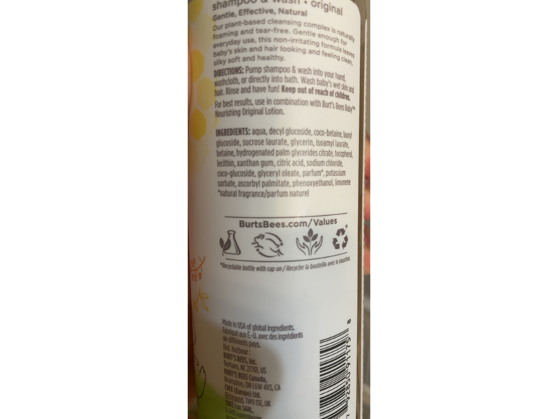 Burt's Bees Baby Shampoo & Wash, 12 fl oz/354.8 mL