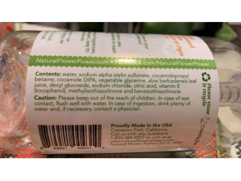 Natural Flower Power Natural Hand Soap, Free & Clear, 12.8 fl oz/380 mL