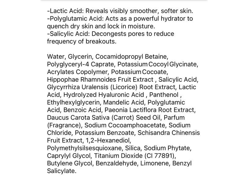 Isle Of Paradise Confidently Clear Body Cleanser, Lactic + Polyglutamic + Salicylic & Mandelic Acids, 11.15 fl oz/330 mL