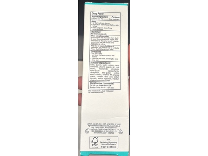 Kiehl’s Since 1851 Acne Treating Cleansing Paste, 2% Salicylic Acid, 4.2 fl oz/125 mL