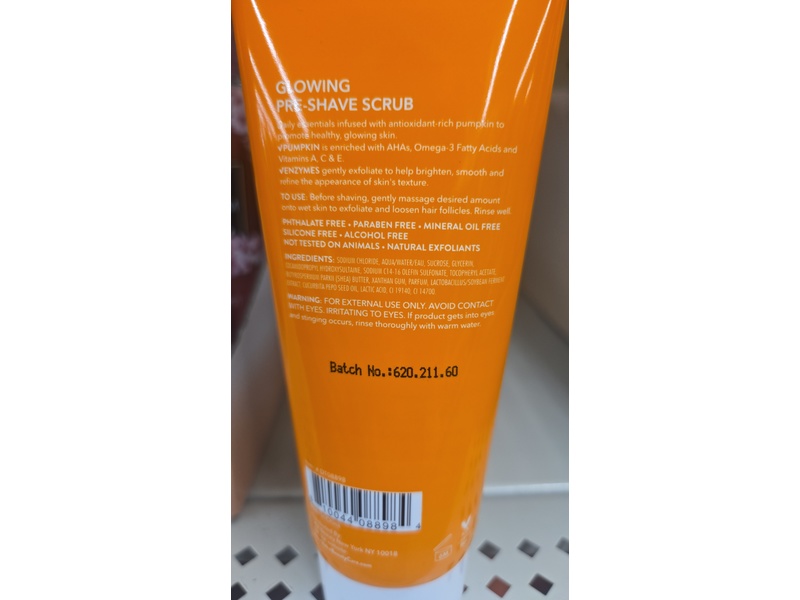 Global Beauty Care Super Pumpkin Glowing Pre-Shave Scrub, 5 oz/141 g