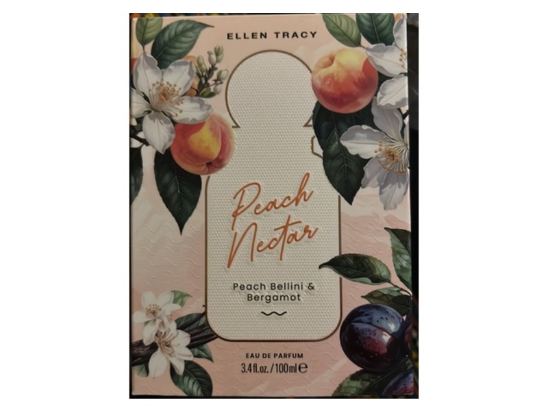 Ellen Tracy Peach Nectar Eau De Parfum, Peach Bellini & Bergamot, 3.4 fl oz/100 mL
