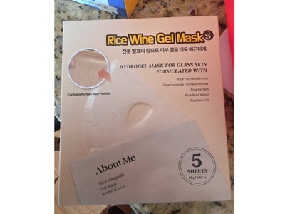 About Me Rice Wine Gel Mask, 0.88 oz/25 g, 5 Count