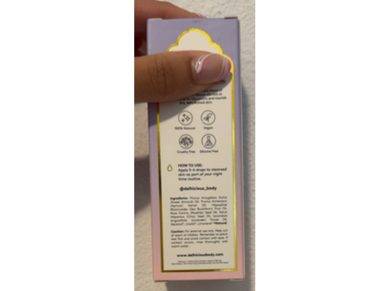 Delhicious Moon Moisture Drops Face Oil, Rosehip & Avocado, 1.35 fl oz/40 mL