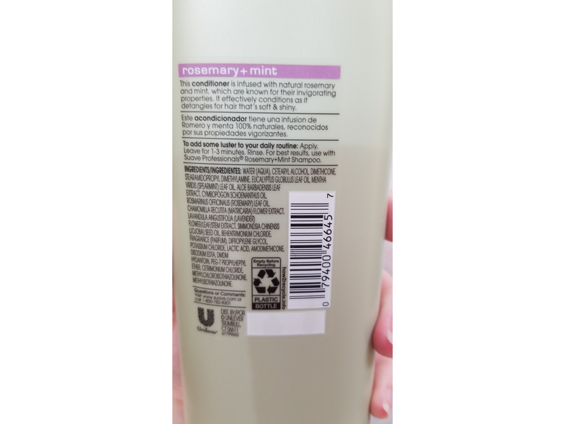 Suave Professionals Invigorating Clean Conditioner, Rosemary + Mint, 18 fl oz