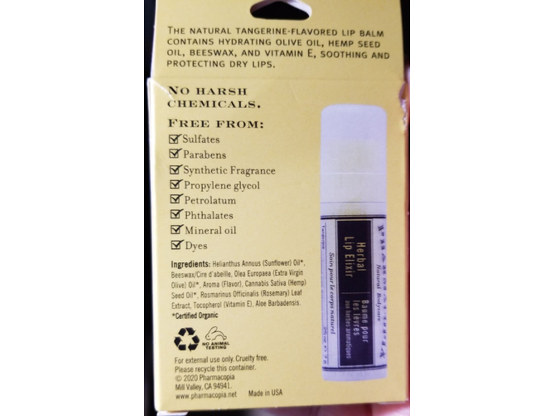 Pharmacopia Herbal Lip Elixir, 0.25 oz/7 g, Pack Of 3