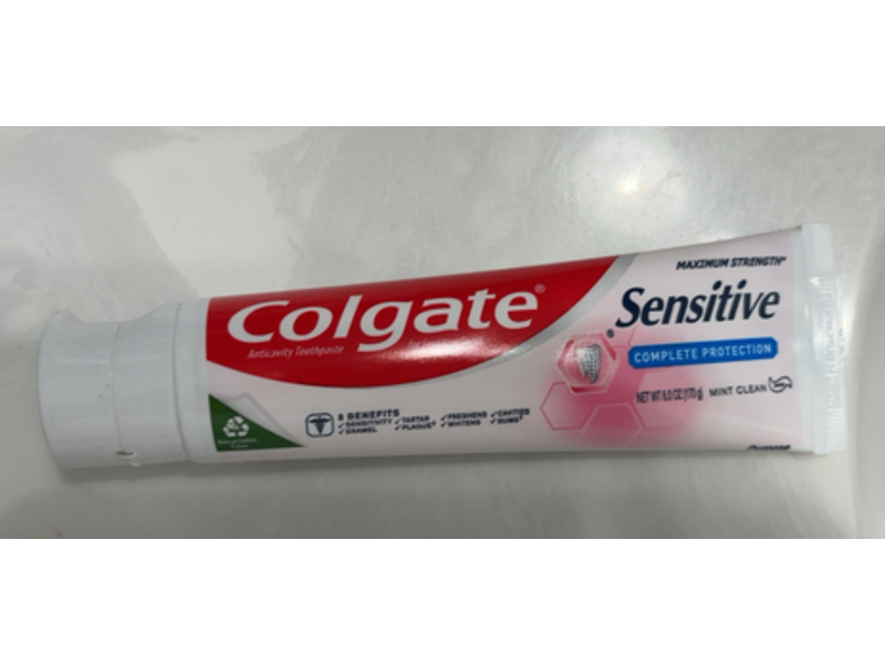 Colgate Maximum Strength Sensitive Complete Protection Anticavity Toothpaste, Mint Clean, 6.0 oz/170 g