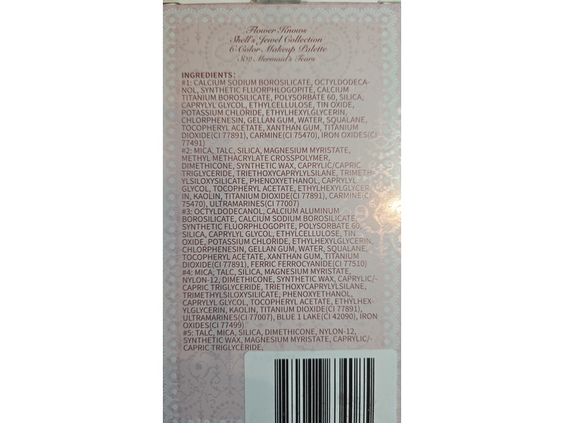 Flower Knows Shell's Jewel Makeup Palette, S02 Mermaid's Tears, 0.23 oz/6.5 g