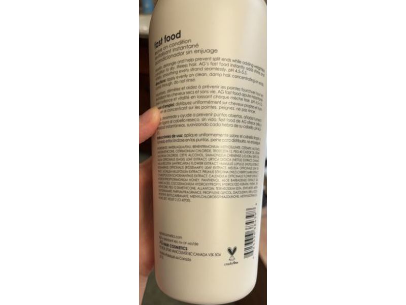 AG Hair Fast Food Leave On Condition, Moisture & Shine, 33.8 fl oz/1 L