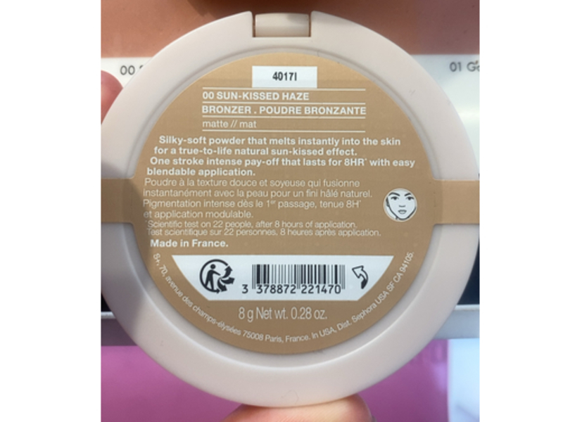 Sephora Collection Matte Bronzer Powder, 00 Sun-Kissed Haze, 0.28 oz/8 g