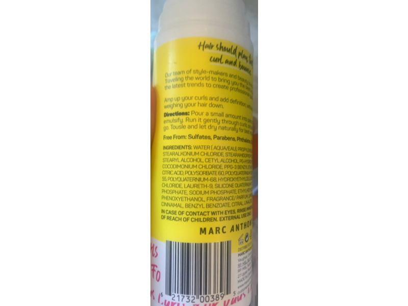 Marc Anthony Strictly Curl Amplifier Cream, 5 oz/150 mL