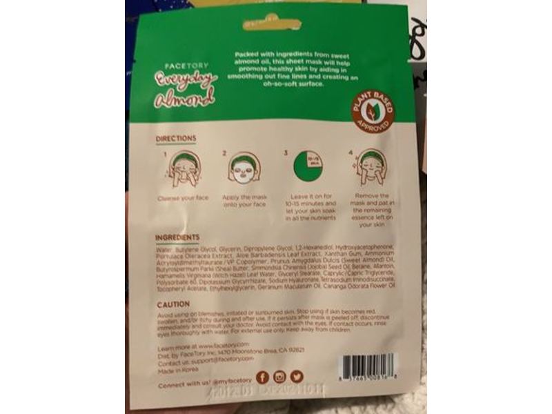 Facetory Everyday Almond Skin Strengthening Mask, 0.81 fl oz/23 g