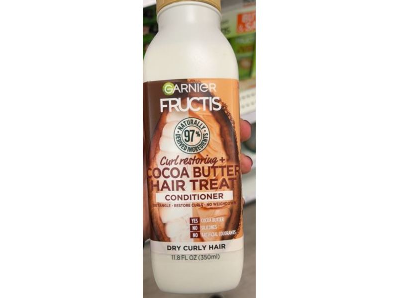 Garnier Fructis Hair Treat Conditioner, Curl Restoring + Cocoa Butter, 11.8 fl oz/350 mL