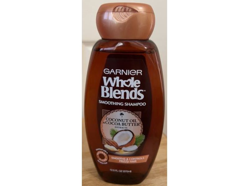Garnier Whole Blends Smoothing Shampoo, Coconut Oil & Coconut Butter Extracts, 12.5 fl oz/370 mL
