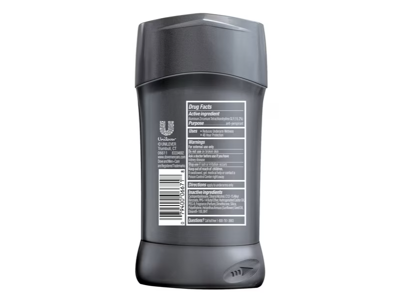 Dove Men +Care 48H Non-irritant Antiperspirant, Clean Comfort, 2.7 oz/76 g