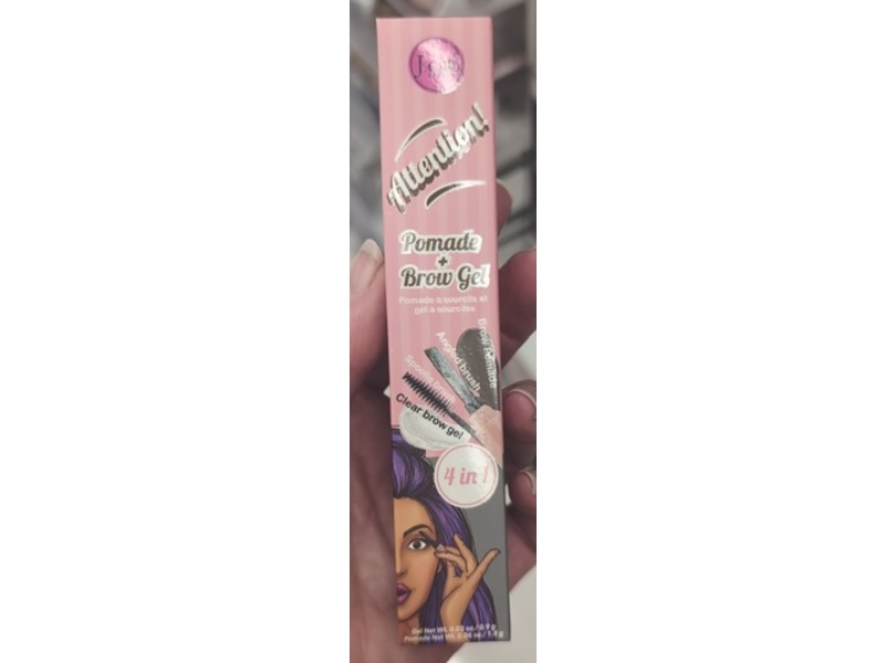 J.Cat Beauty Attention 4 In 1 Pomade + Brow Gel, Soft Charcoal
