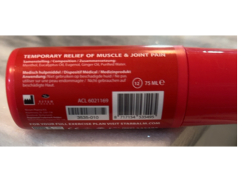 Starbalm Roll On Temporary Pain Relief, 75 mL