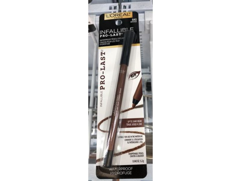 L'Oréal Paris Makeup Infallible Pro-Last Waterproof Pencil Eyeliner, 840 Bronze, 0.042 oz/1.2 g