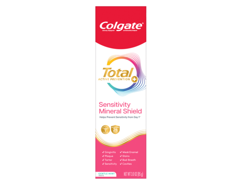 Colgate Total Active Prevention Sensitive Toothpaste, Gentle MInt, 3 oz/85 g