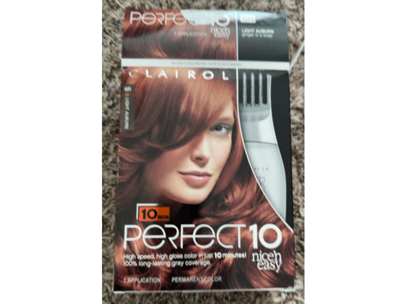 Clairol Nice'n Easy Perfect 10 Permanent Color, 6R Light Auburn, 1 Application