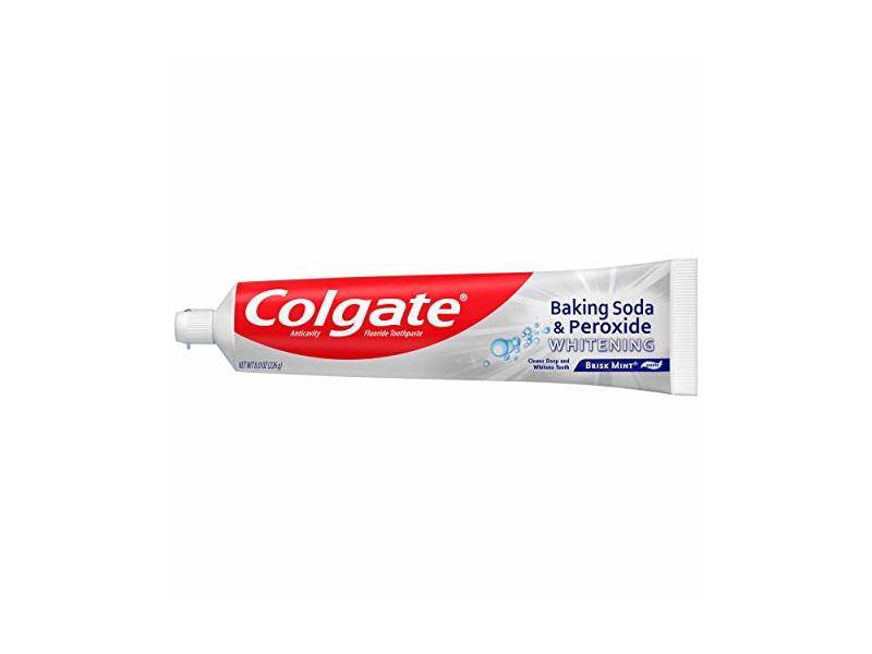 Colgate Baking Soda and Peroxide Whitening Toothpaste, Brisk Mint, 8 oz/226 g (6 Pack)