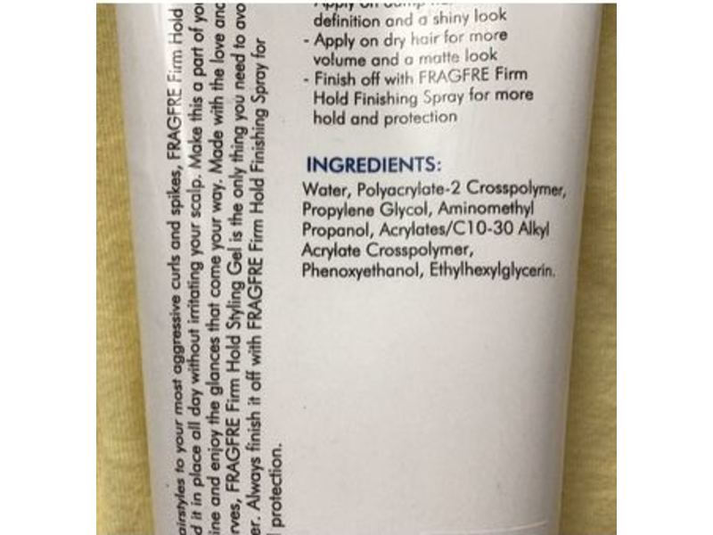 Fragfre Styling Gel, 8 fl oz/237 mL