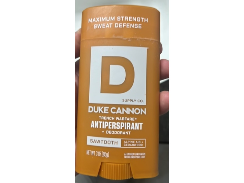 Duke Cannon Supply Co. Trench Warfare Antiperspirant Deodorant, Sawtooth, 3 oz/85 g