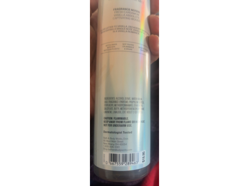 Bath & Body Works Fine Fragrance Mist, Vanilla Romance, 8 fl oz/236 mL