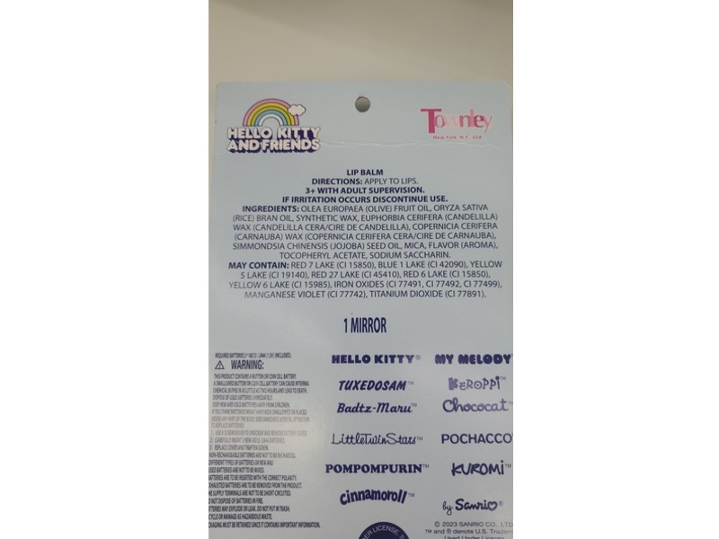 Hello Kitty Lip Balm + Mirror Set, 0.12 oz/3.4 g