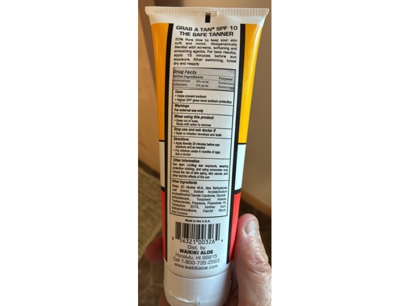 Waikiki Aloegenetic Grab A Tan Safe Tanner, SPF 10, 8 oz/227 g