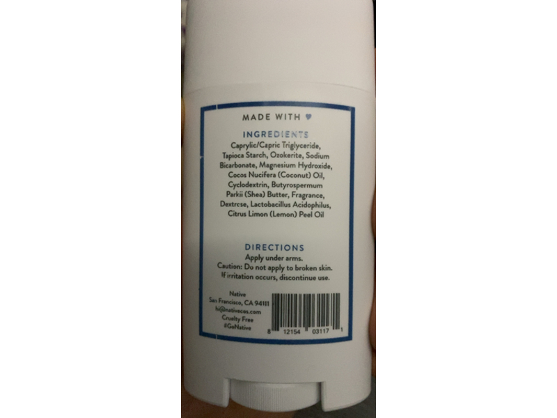 Native Deodorant, Sea Salt & Cedar, 2.65 fl oz/75 g