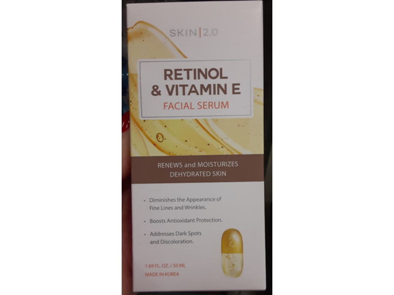 Skin 2.0 Retinol & Vitamin E Face Serum, 1.69 fl oz/50 mL