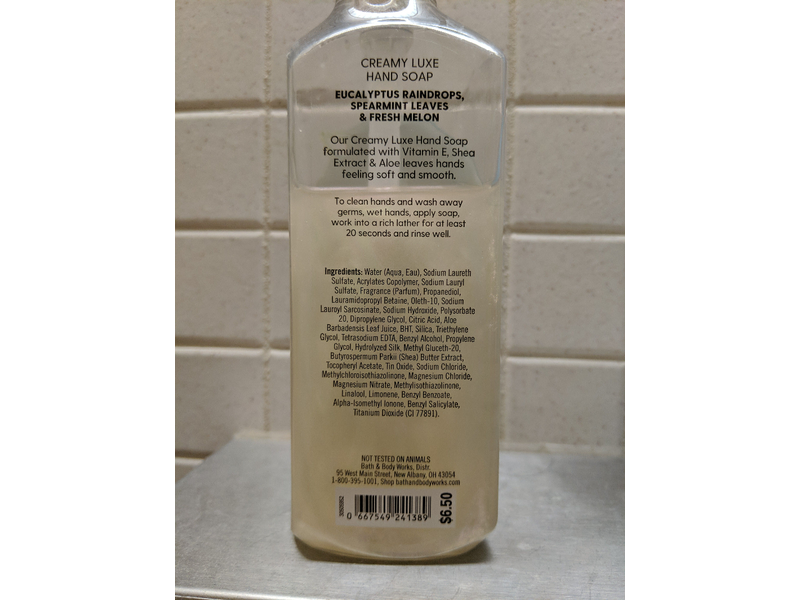 eucalyptus mint creamy luxe hand soap