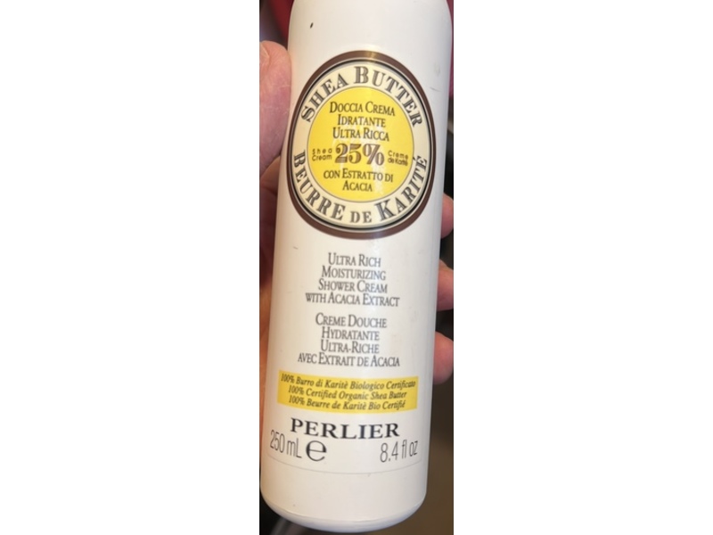 Perlier Shea Butter Ultra Rich Moisturizing Shower Cream with Acacia Extract, 8.4 fl oz/250 mL