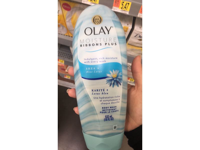 Olay Moisture Ribbons Plus Shea + Blue Lotus Body Wash, 18 oz
