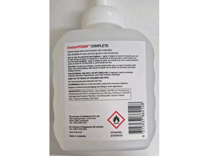 SCJ Profesional Instant Foam Hand Sanitiser, 400 mL