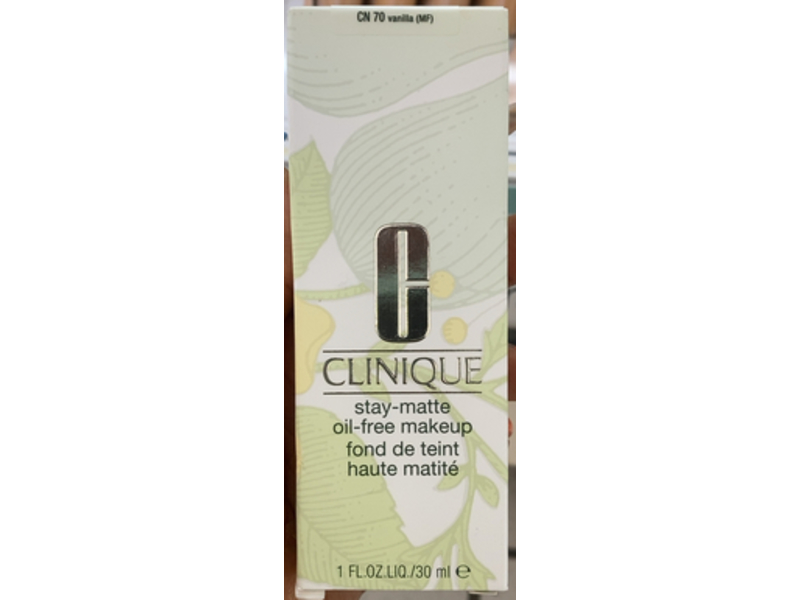 Clinique Stay Matte Oil Free Makeup, CN 70 Vanilla, 1.0 fl oz/30 mL